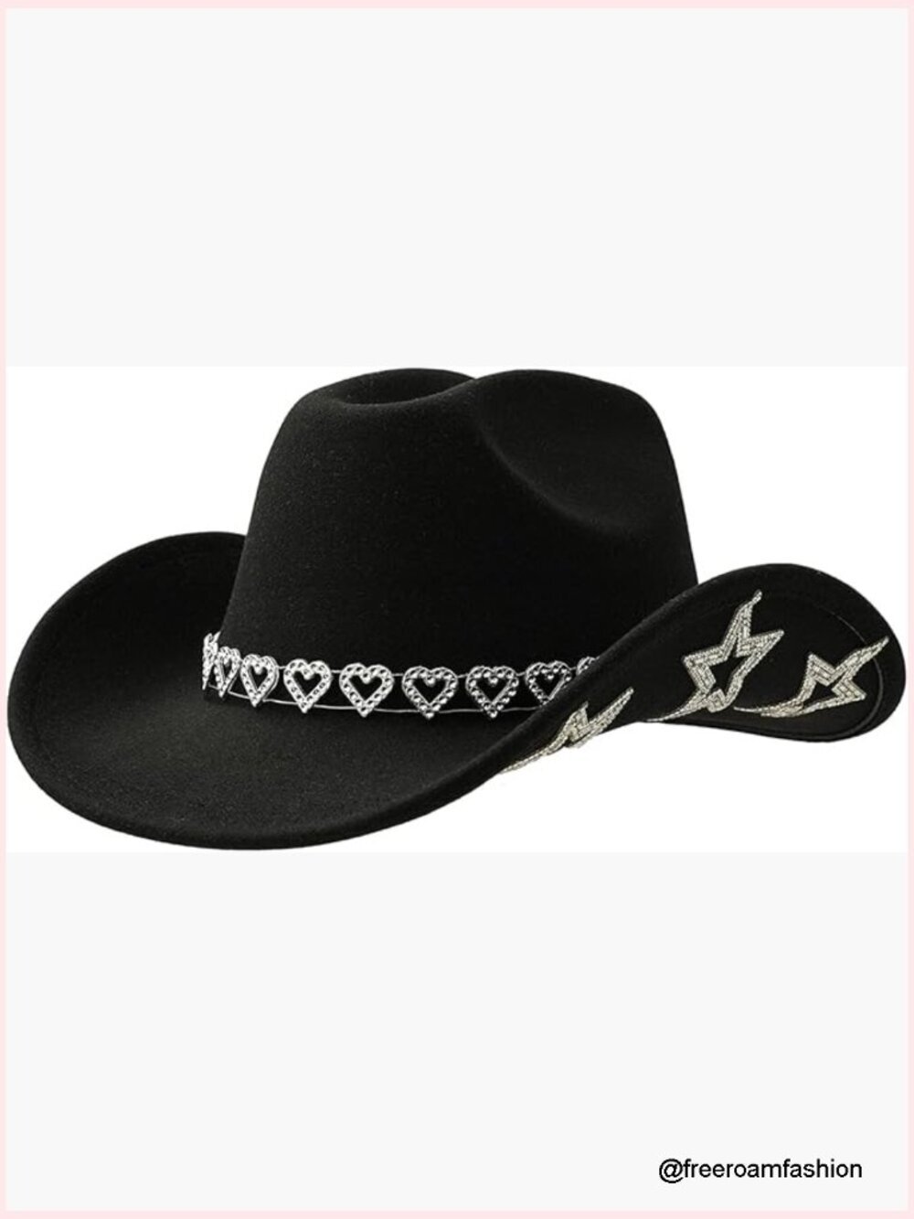 Sparkly Rhinestone Cowboy Hat with Star Accents for Women